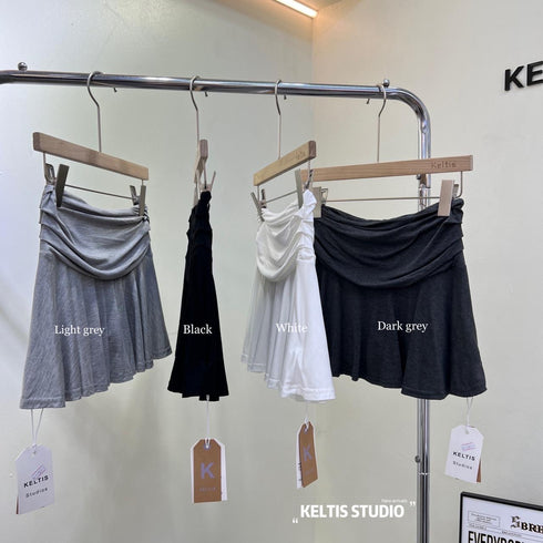 KELTIS Ladies Fancy Ruched Mini A-Line Skirts